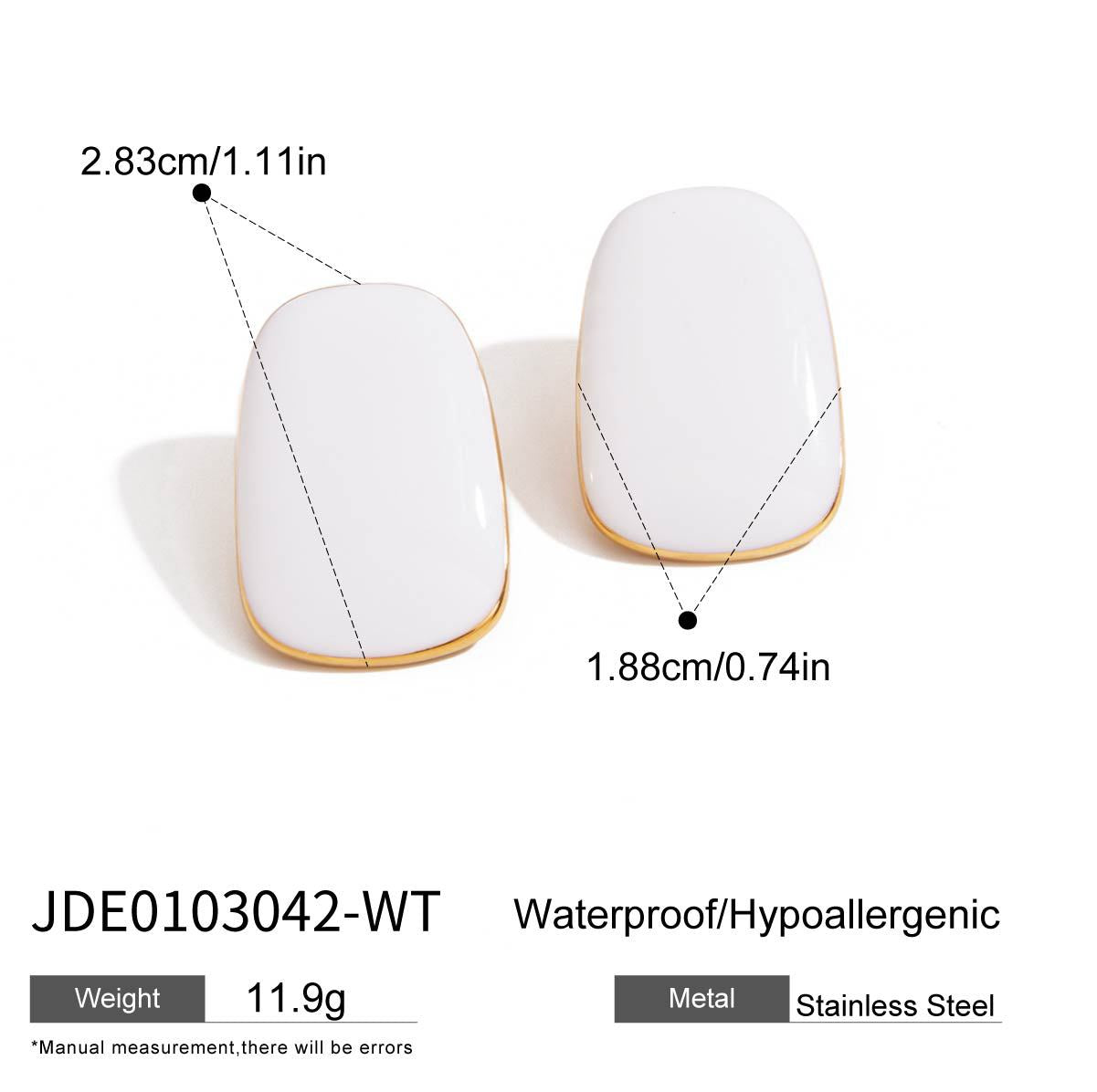 Minimalist Geometric Square Stainless Steel Plated Stud Earrings with Titanium Steel Posts for Women
