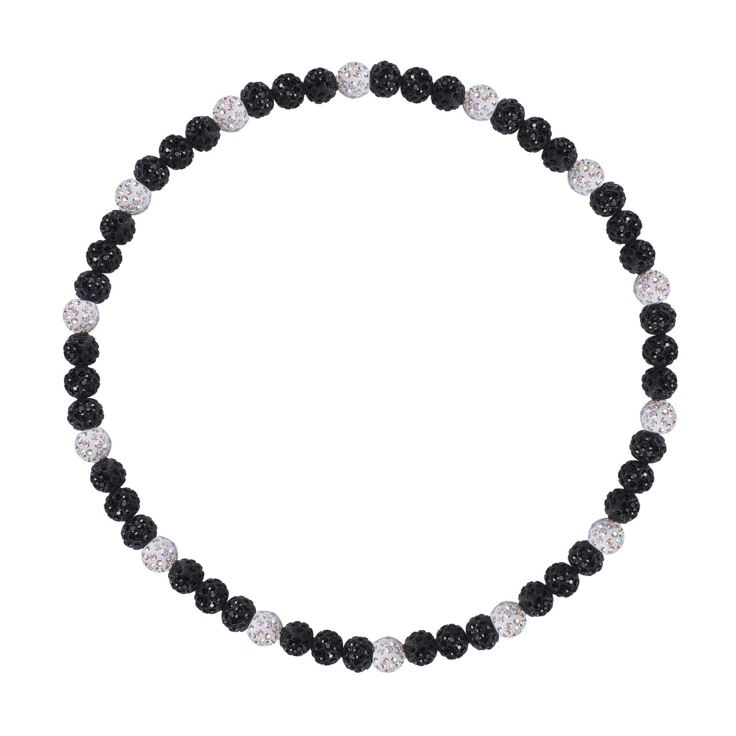 Sporty Geometric Round Resin Disco Ball Necklace with Rhinestone Inlay Unisex Cable Chain
