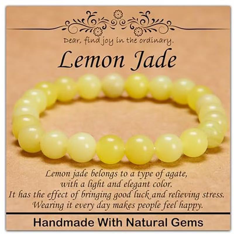 Minimalist Natural Stone Beaded Bracelet Unisex Geometric Round Handmade Jewelry Gift