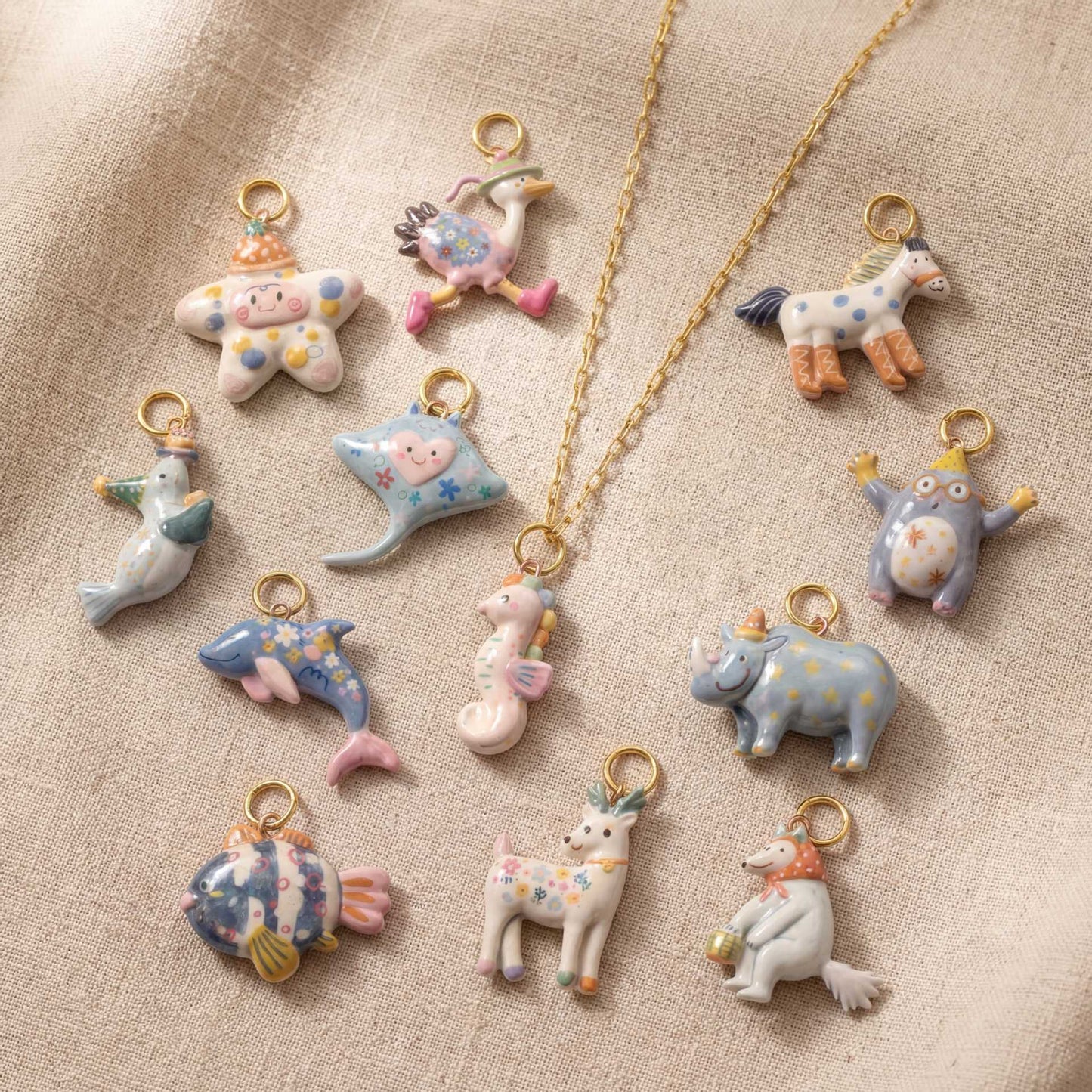 Sweet Animal Shape Stainless Steel Drip Oil Plated Pendant Charm Bar