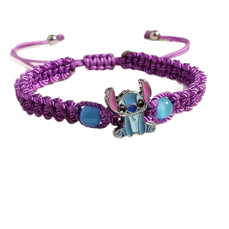 Bracciale Artigianale per Bambini con Ciondolo a Stella in Lega Ispirato al Cartone Animato della Principessa Anna