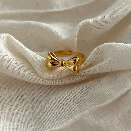 Anillo de plata de ley 925 minimalista con lazo para mujer