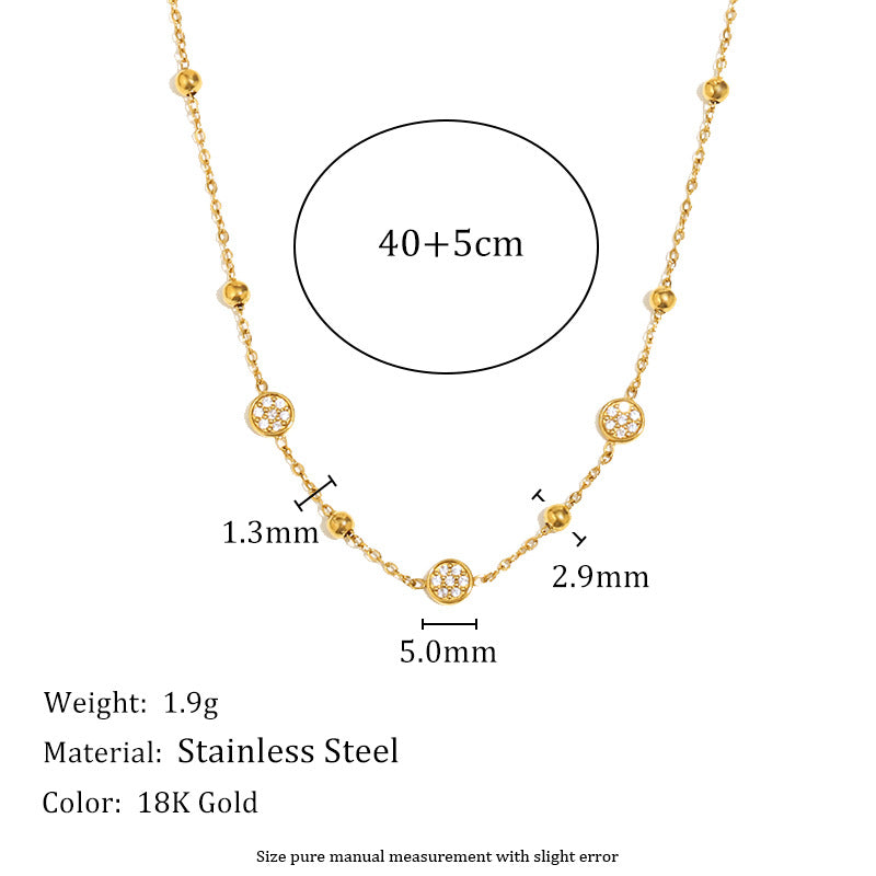 Minimalist Geometric Stainless Steel Plated 18K Gold Fine Chain Tassel Pendant Necklace for Women