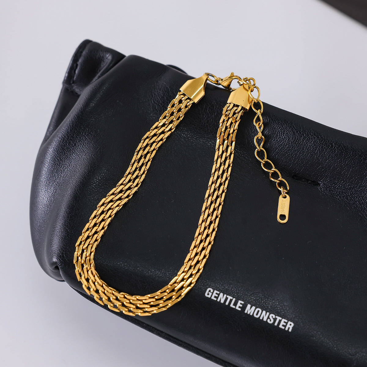 Cavigliera da donna geometrica minimalista in acciaio inossidabile, gioielli per piedi in acciaio al titanio, cavigliera elegante resistente allo sbiadimento