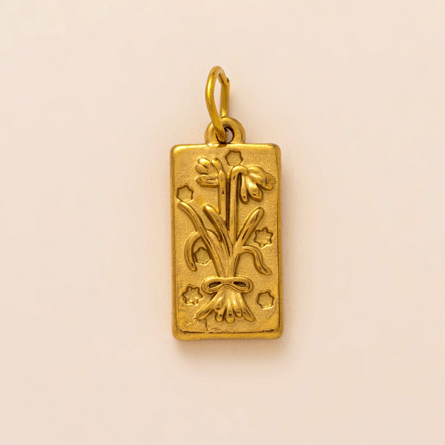 Vintage Irregular Geometric Stainless Steel PVD Gold Plated Charm Bar Pendant