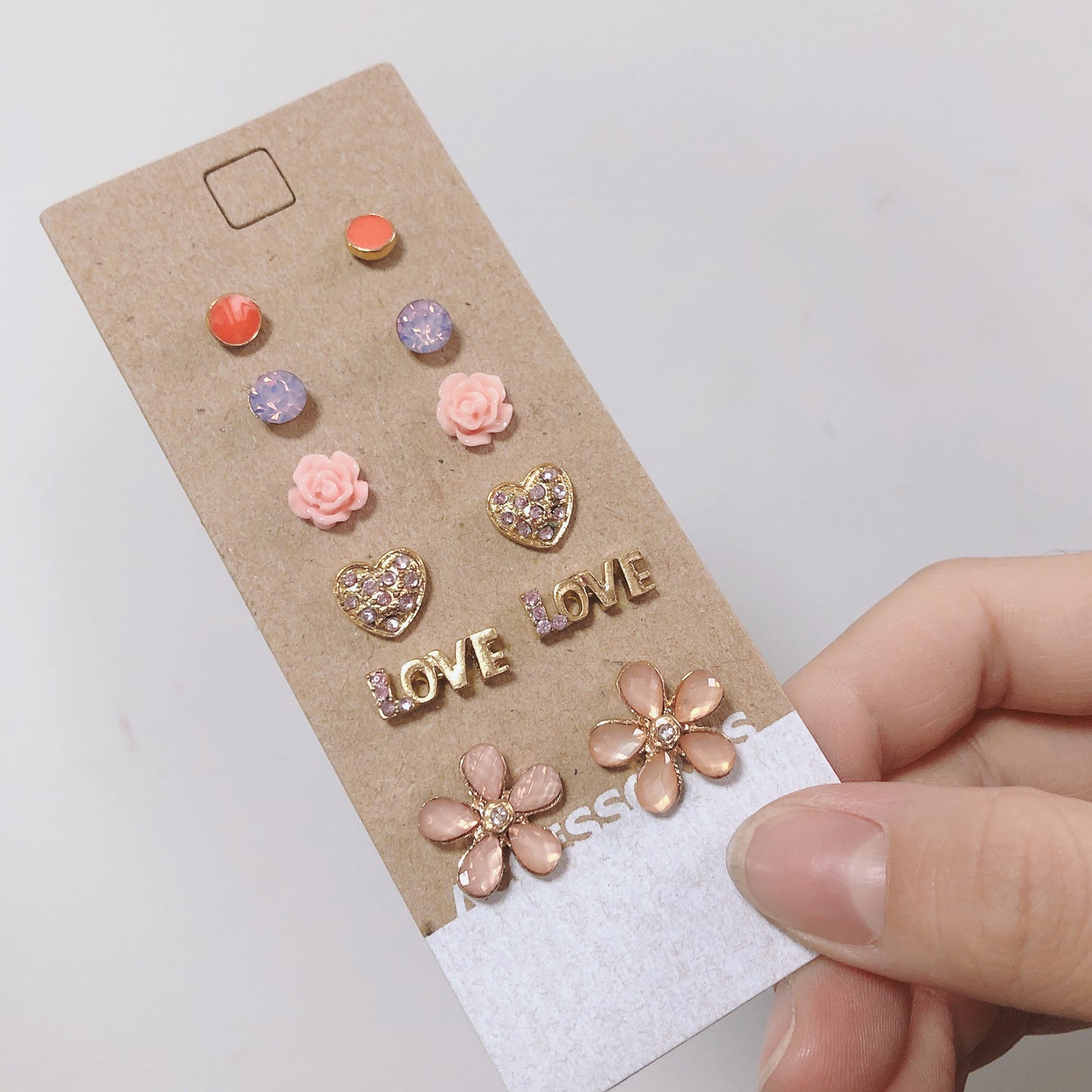Minimalist Sweet Floral Alloy Plated Stud Earrings Set for Women