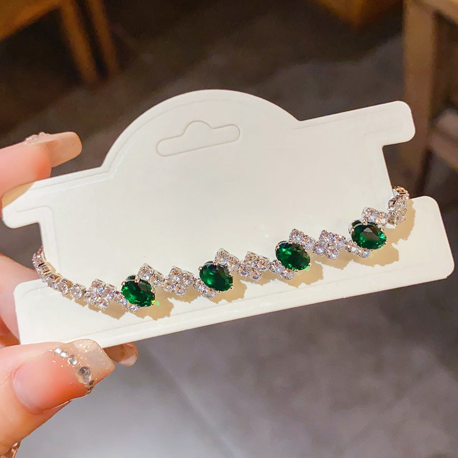 Luxury Elegant Geometric Alloy Plated Bracelet with Cubic Zirconia for Women