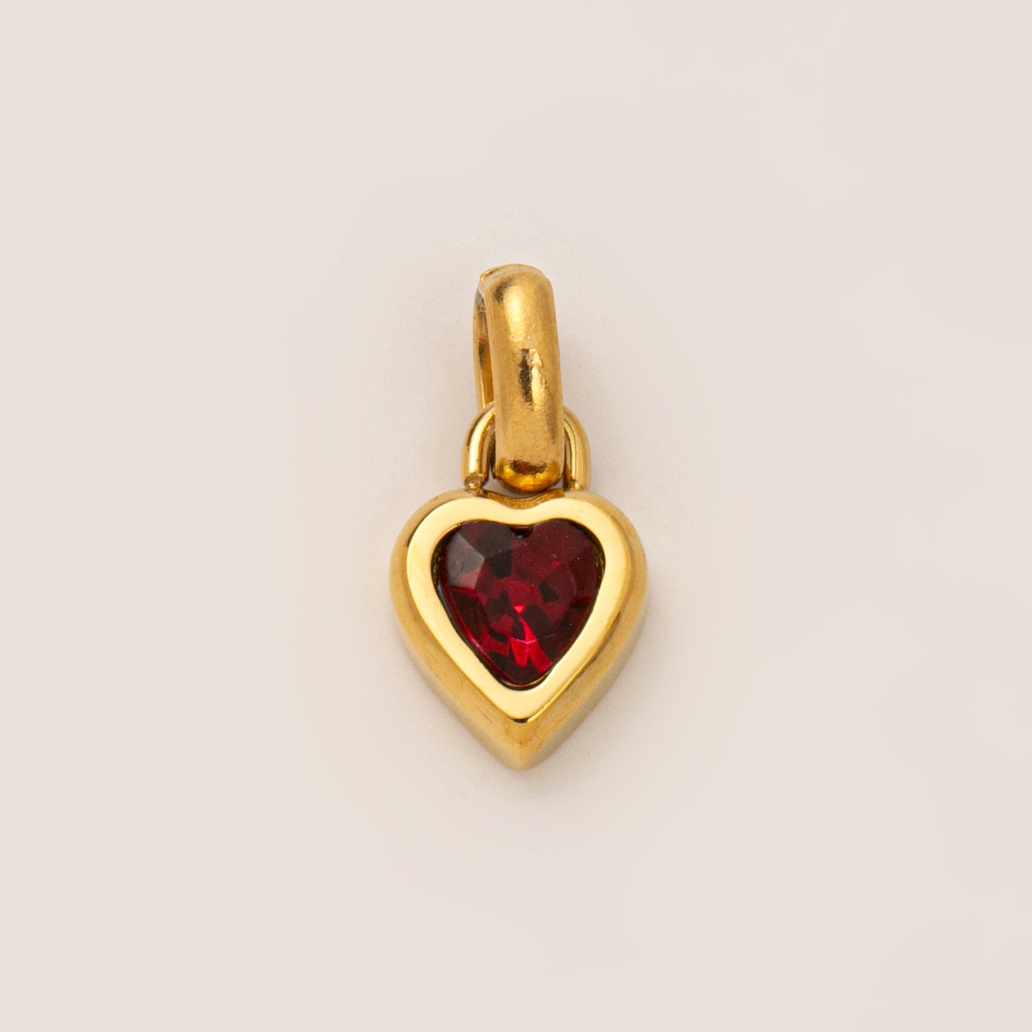 Minimalist Heart Letter Titanium Steel Plated Gemstone Pendant Charm Bar for Women