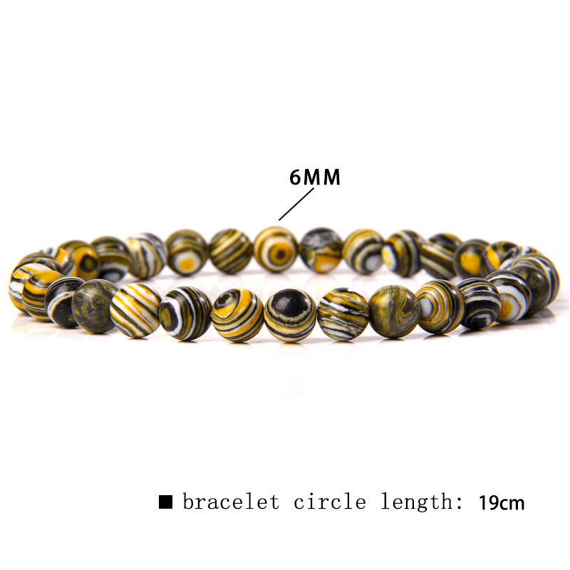 Elegant Casual Geometric Natural Agate Beaded Bracelet Unisex 6mm
