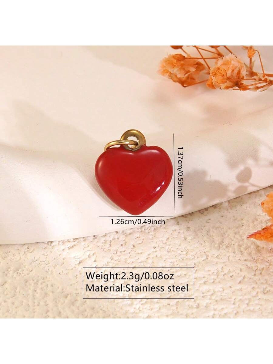 Vintage Heart Stainless Steel Plated Charm Bar Pendant