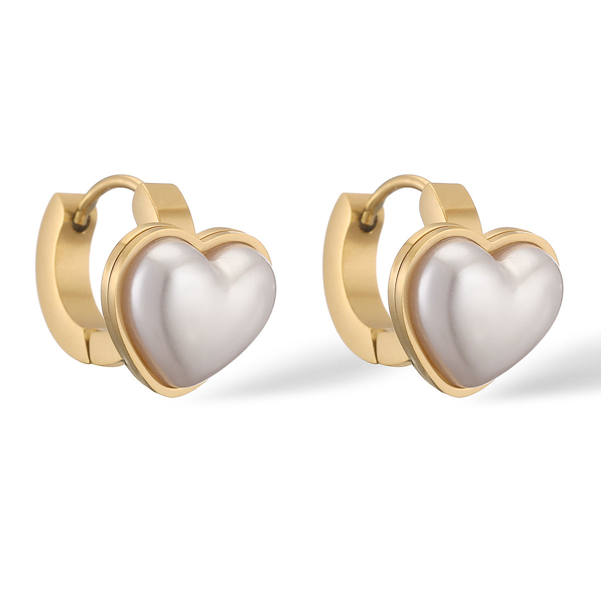 Orecchini a Clip Minimalisti a Cuore in Acciaio Inossidabile da Donna con Finitura Galvanica, Design Geometrico, Resistenti allo Sbiadimento e Versatili