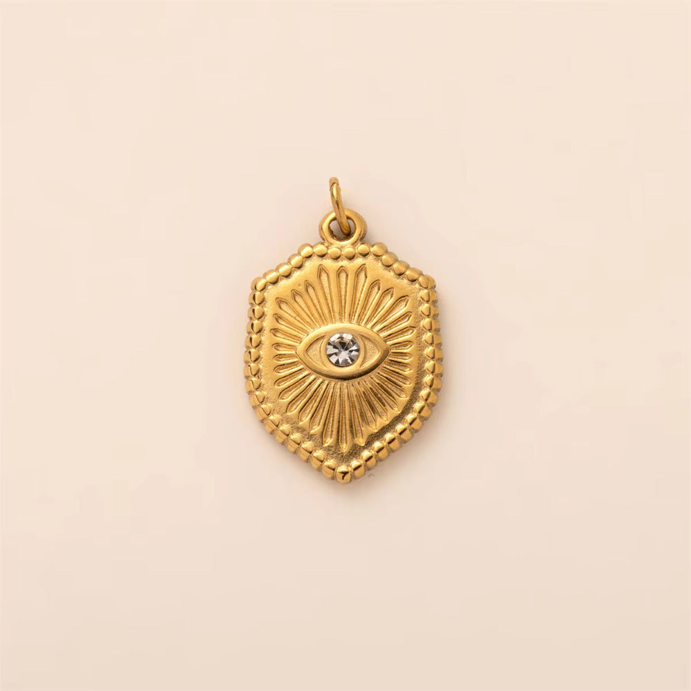 Fashion Plated Stainless Steel Sun Moon Star Heart Geometric Charm Bar Pendant Necklace