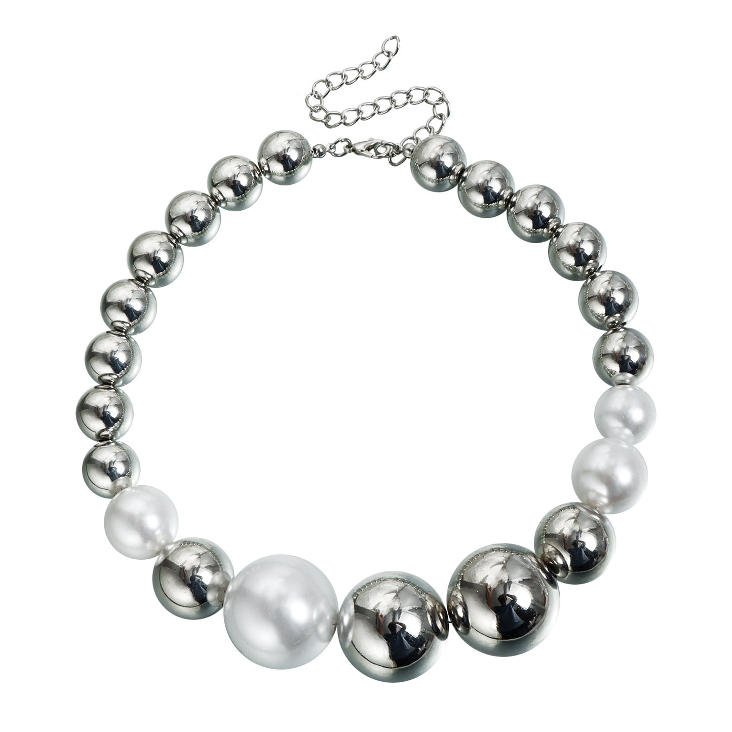 Minimalist Round Geometric ABS Plated Alloy Pendant Necklace for Women
