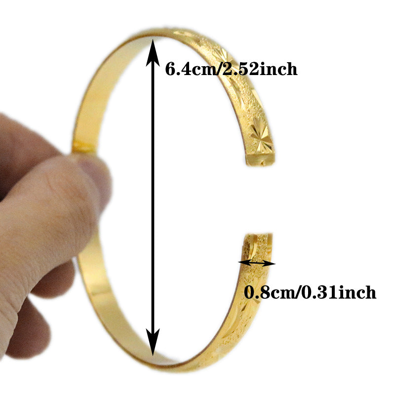 Luxury Elegant Geometric Brass PVD Plated Bangle Bracelet for Women