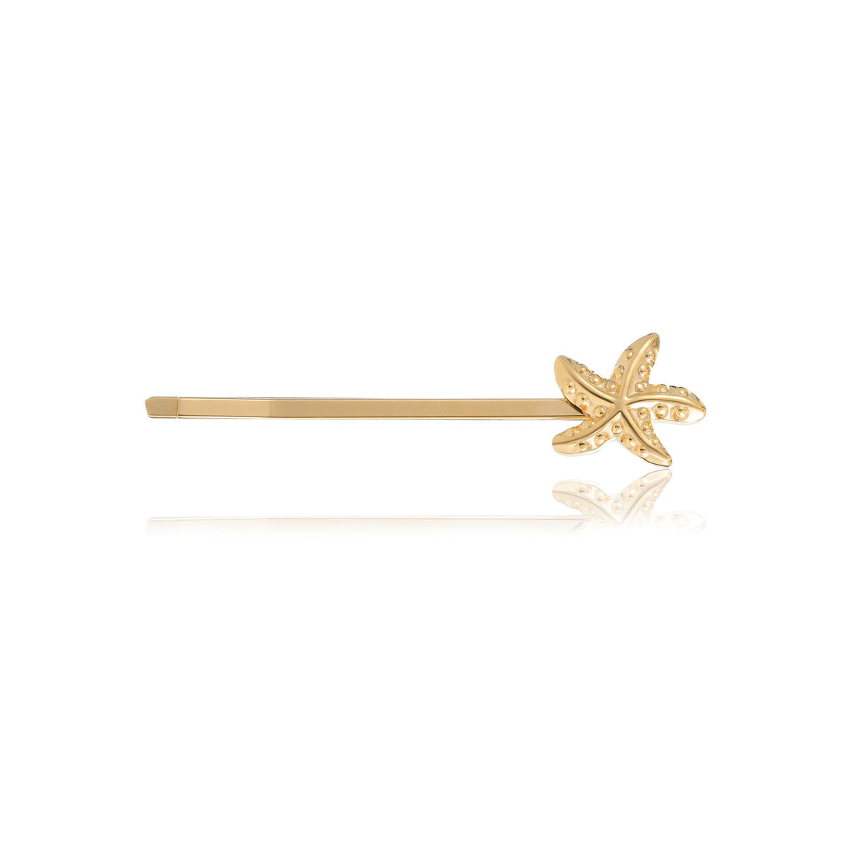 Elegant Starfish Hair Clip for Women Stainless Steel with 18K Gold Plating Minimalist Bar Clip for Bangs and Flyaways