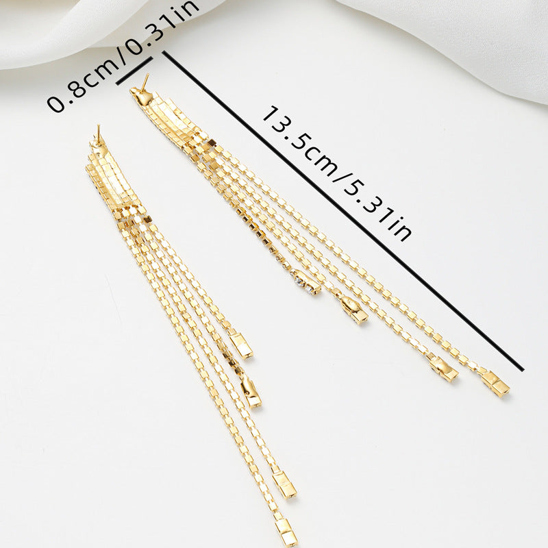 Minimalist Geometric Alloy Stud Earrings with Zircon Inlay for Women
