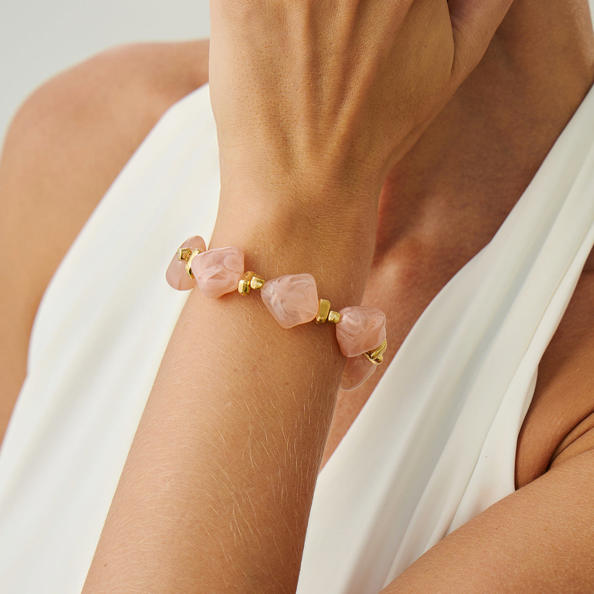 Collana girocollo da donna in resina, geometrica minimalista irregolare, con finitura placcata