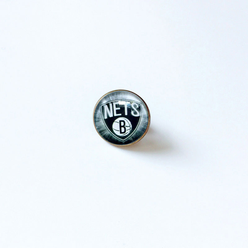 Pin de solapa metálico de equipos de baloncesto retro de la NBA - Insignia con gema vintage - Broche de Kobe Curry - Regalo para fans - Unisex