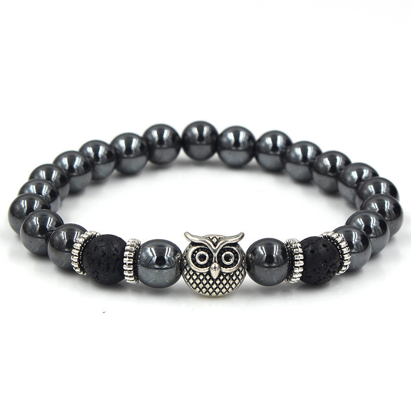 Fashion Men's Geometric Crown Bracelet with Rhinestone Inlay Alloy Hand Jewelry