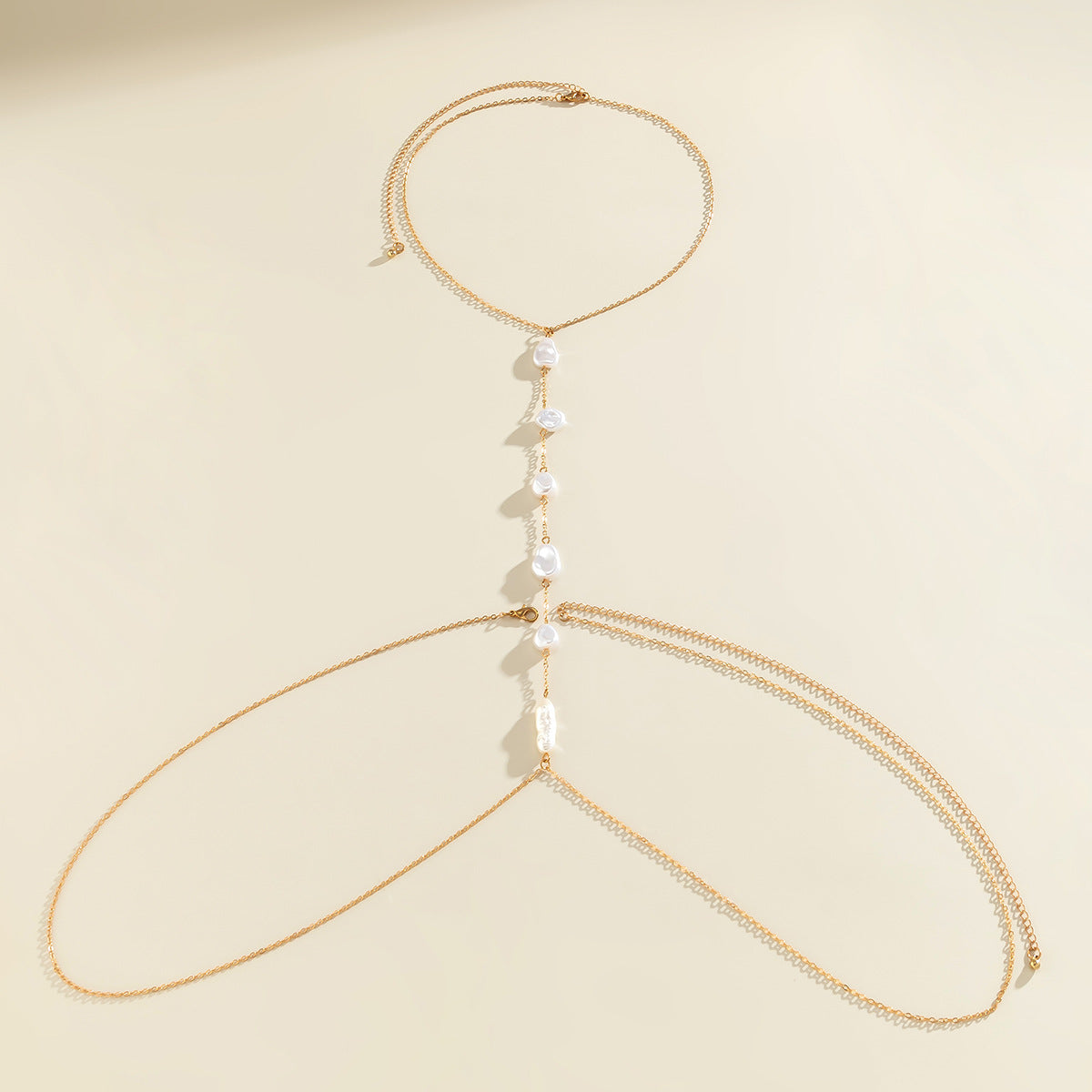 Geometric Faux Pearl Body Chain Bikini Jewelry for Women