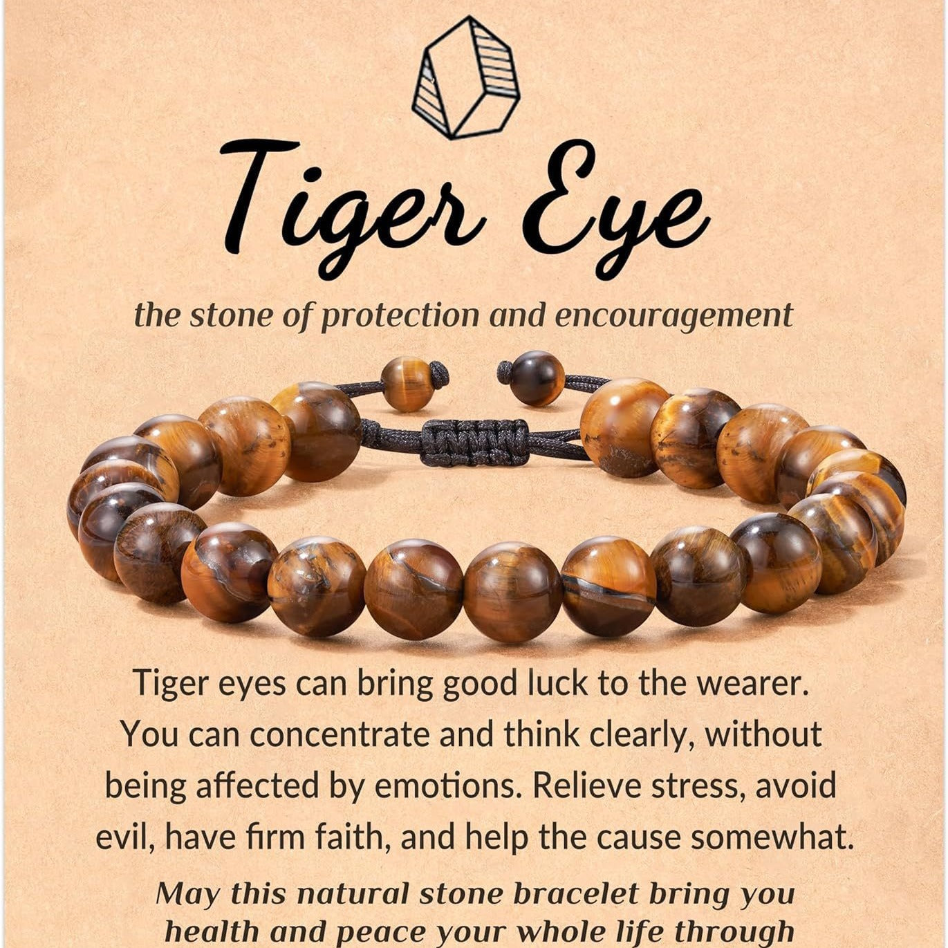 Sweet Geometric Natural Stone Beaded Bracelet with Agate and Crystal for Unisex