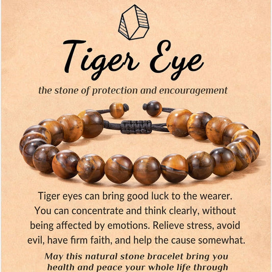 Sweet Geometric Natural Stone Beaded Bracelet with Agate and Crystal for Unisex