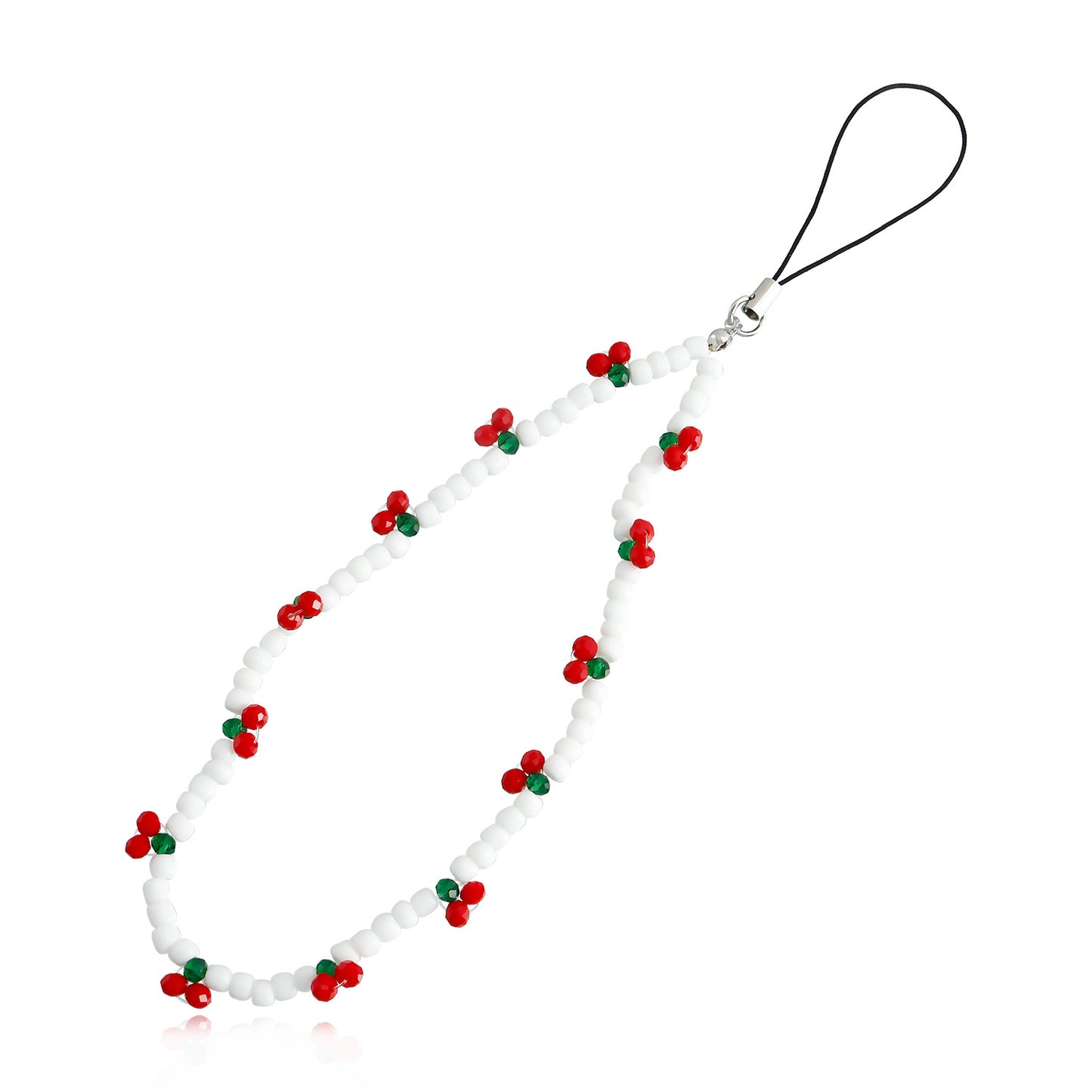 Sweet Fruit Pattern Acrylic Plated DIY Charm Bar Phone Strap