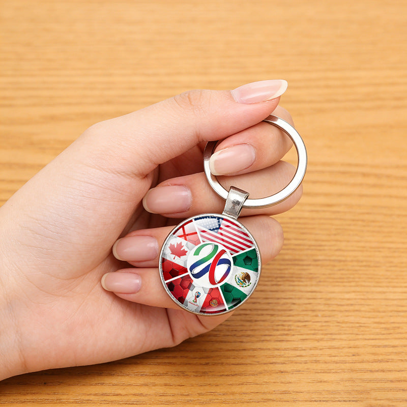 Portachiavi commemorativo in lega di zinco Coppa del Mondo 2026 Regalo creativo