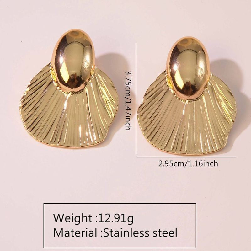 Minimalist Elegant Geometric Fish Tail Stainless Steel Earrings for Women