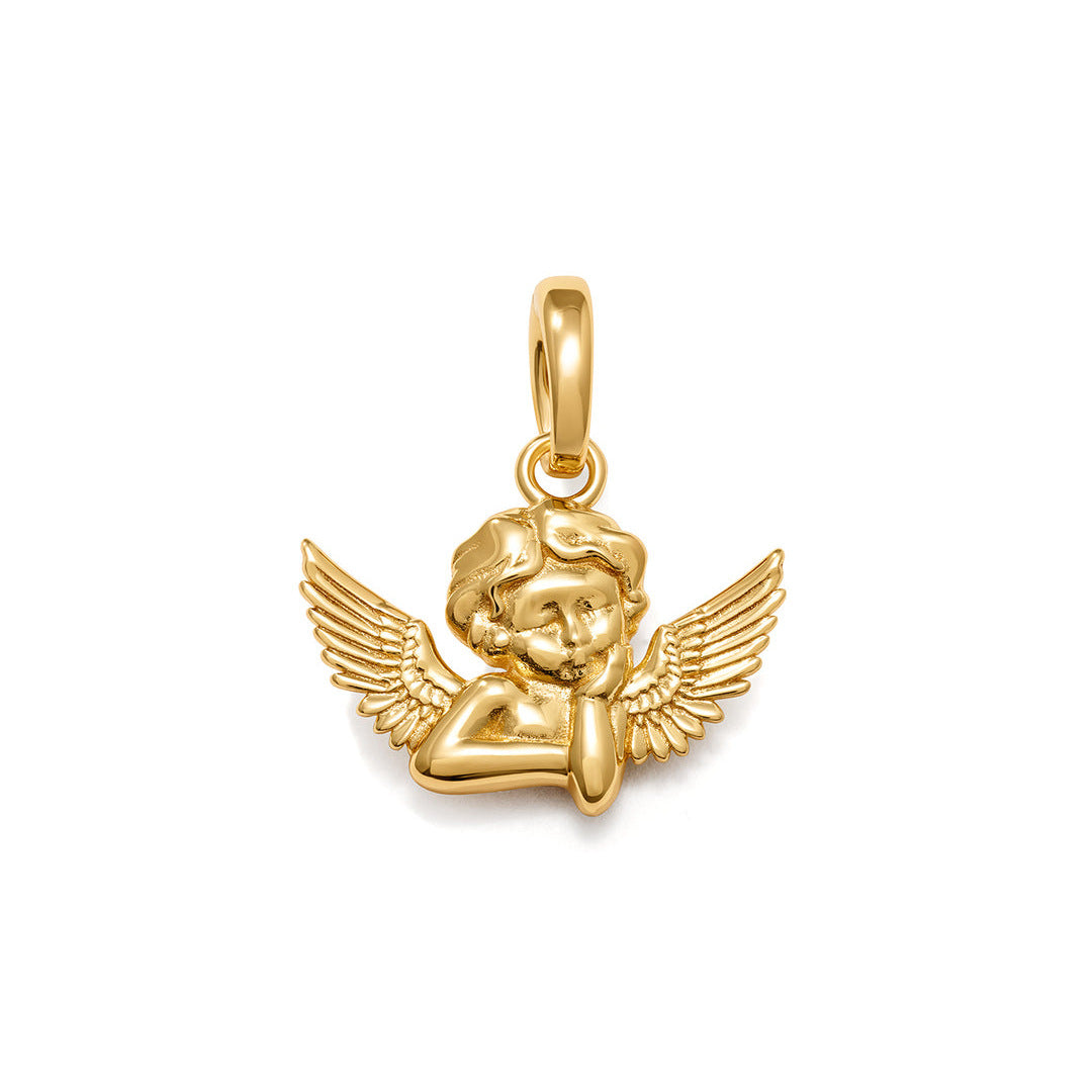Vintage 18K Gold Plated Stainless Steel Butterfly Charm Bar PVD