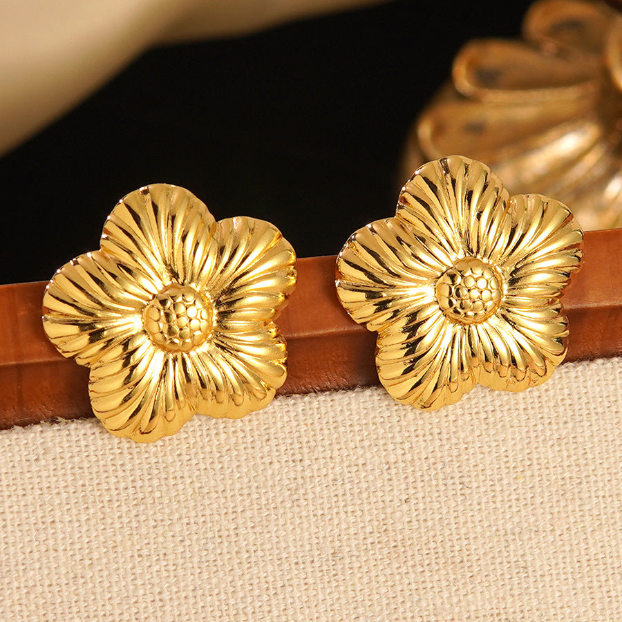Set collana e orecchini a stella marina con fiocco conchiglia smaltato in acciaio inossidabile e titanio con catena a cavo per donna