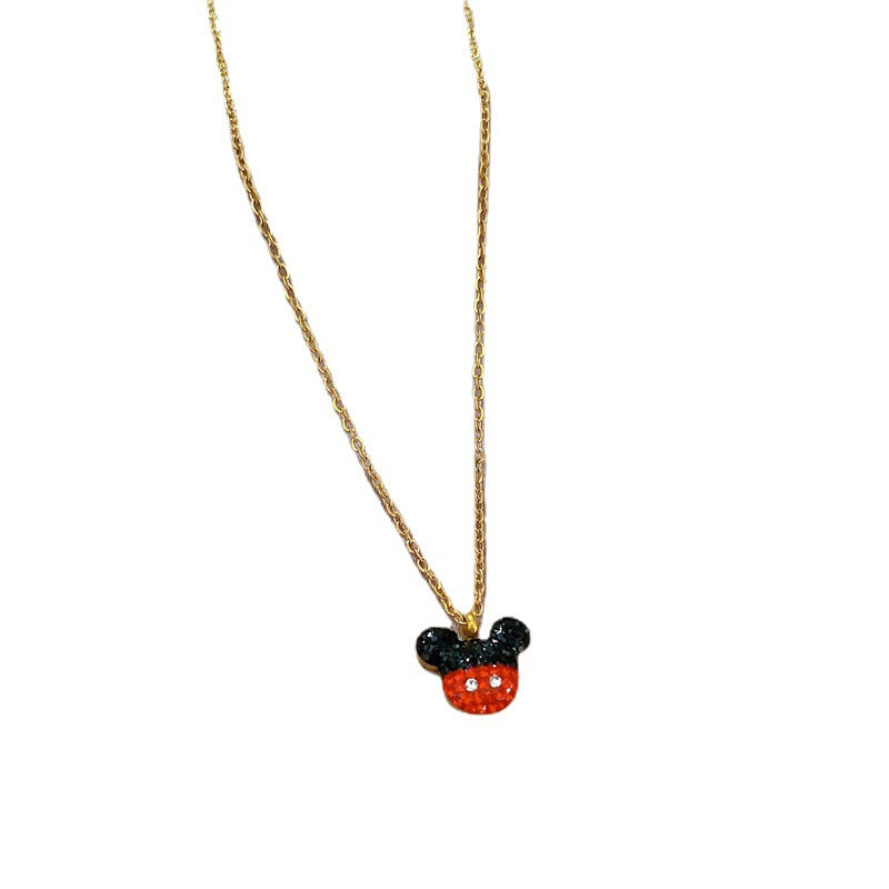 Minimalist Luxury Cartoon Geometric Titanium Steel Clavicle Chain Necklace for Women