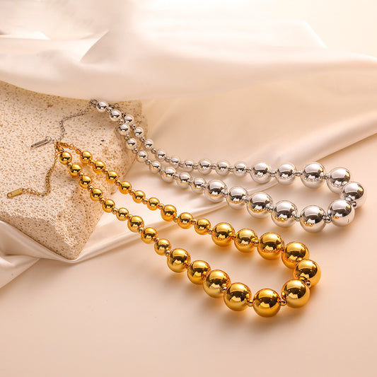 Minimalist Geometric UV Bead Gold Plated Pendant Necklace for Women
