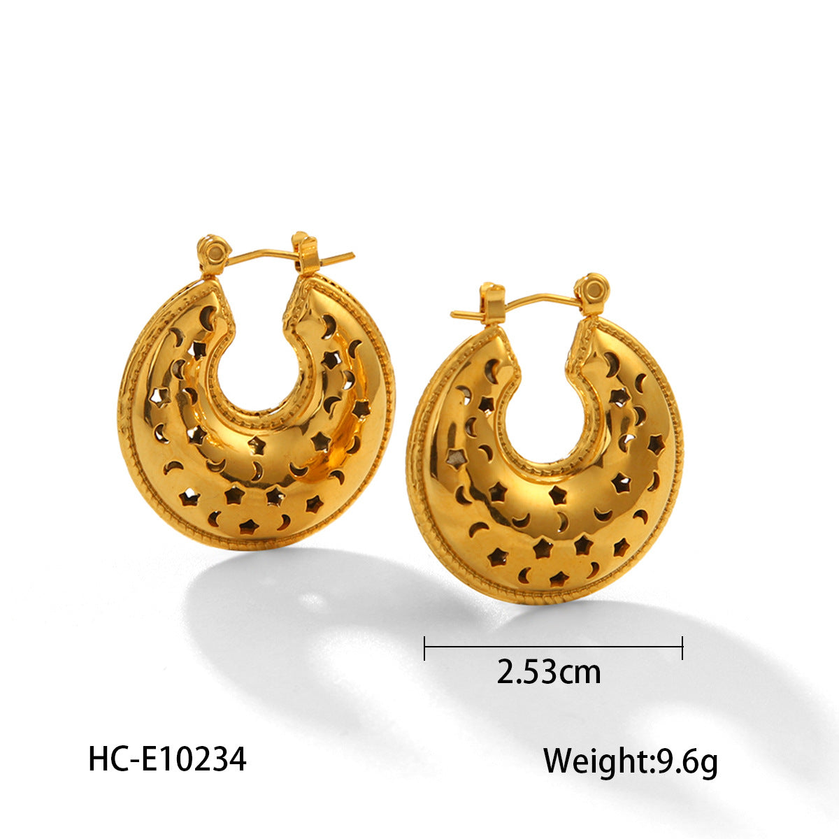 Minimalist Hollow Heart Stainless Steel Earrings for Women with Plated Finish