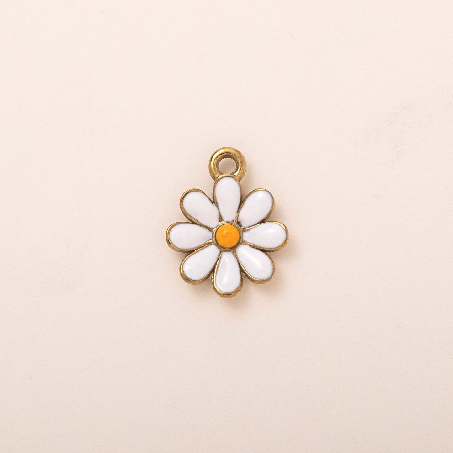 Vintage 18K Gold Plated Stainless Steel Plant Pendant Charm Bar with Adjustable Chain