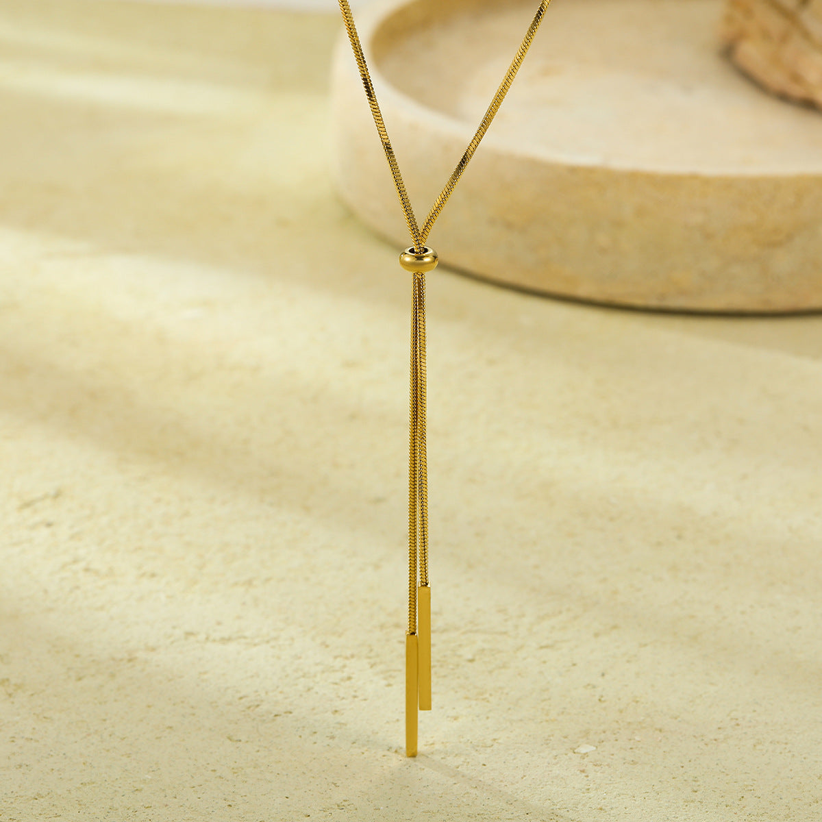 Collana a Catenina Sottile Regolabile da Donna Placcata Oro 18K in Acciaio Inossidabile