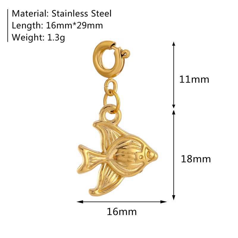 Vintage 18K Gold Plated Stainless Steel Butterfly Pendant Charm Bar PVD