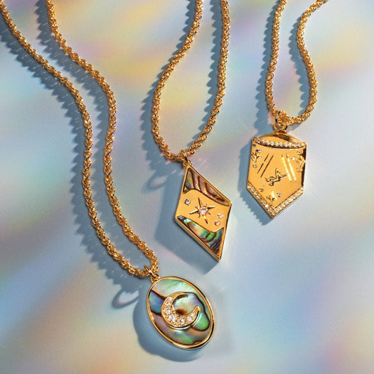 Fashionable Geometric Eight-Pointed Star Moon Pendant Necklace for Women with Plated Copper Chain and Vintage-Inspired Long Design