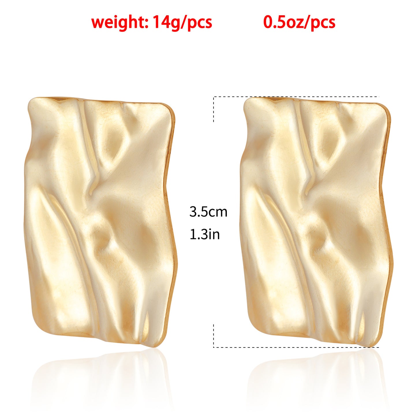 Minimalist Geometric Square Polished Stud Earrings for Women in Alloy with Plated Finish
