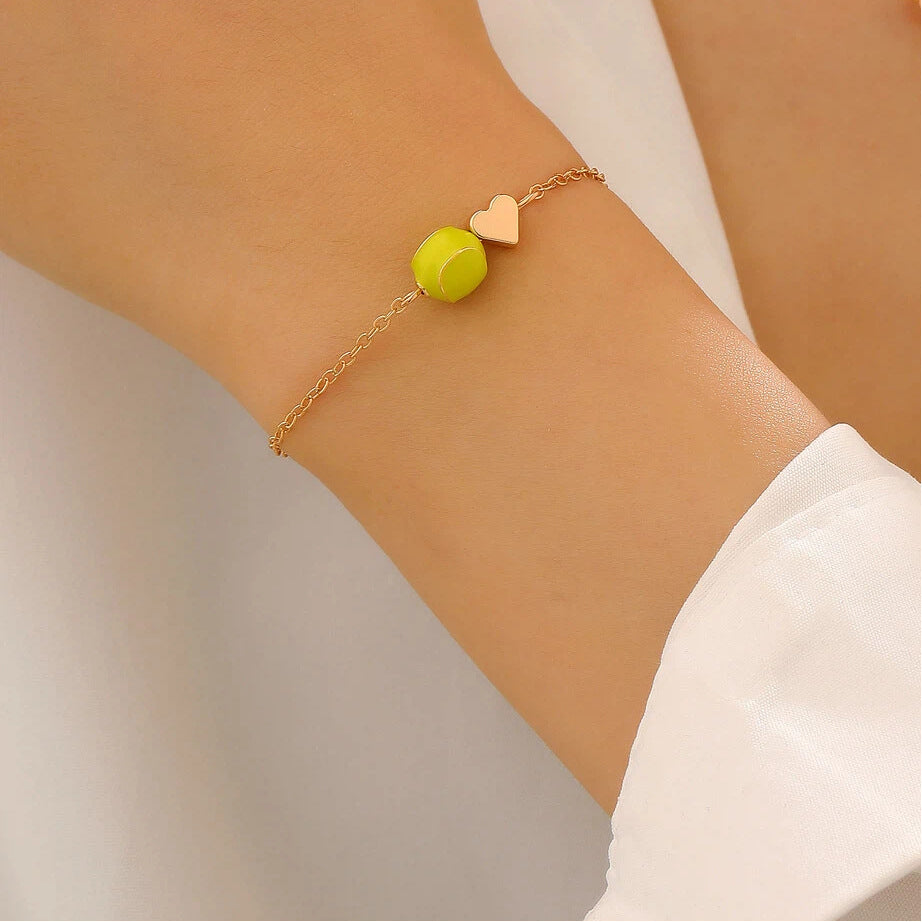 Collar deportivo geométrico de corazón de aleación de zinc chapado para mujer