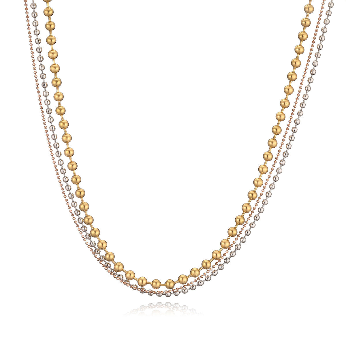 Collana da donna minimalista geometrica in acciaio inossidabile placcata oro, catena irregolare per clavicola a strati