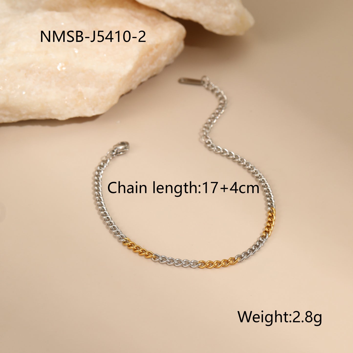 Collana geometrica alla moda in acciaio inossidabile con finitura placcata per donna