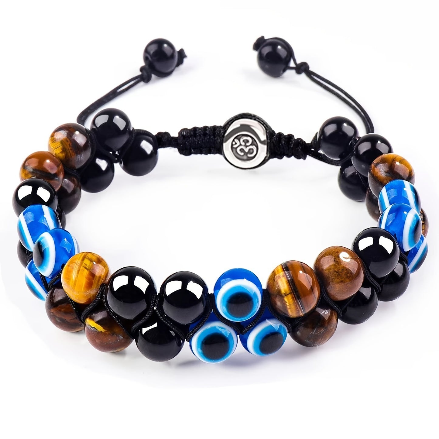 Unisex Animal Charm Alloy Bracelet with Natural Turquoise Agate and Crystal Stones