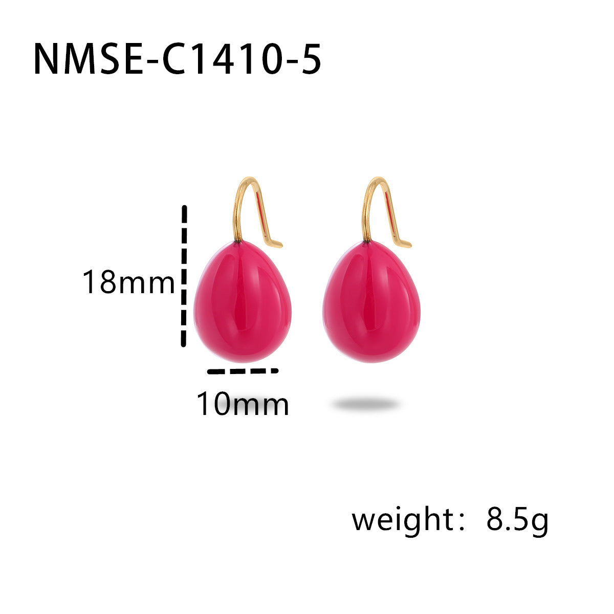 Pendientes minimalistas de acero inoxidable con esmalte de lágrima coloridos para mujer, a la moda, ligeros, lujosos, versátiles, hipoalergénicos y resistentes al deslustre