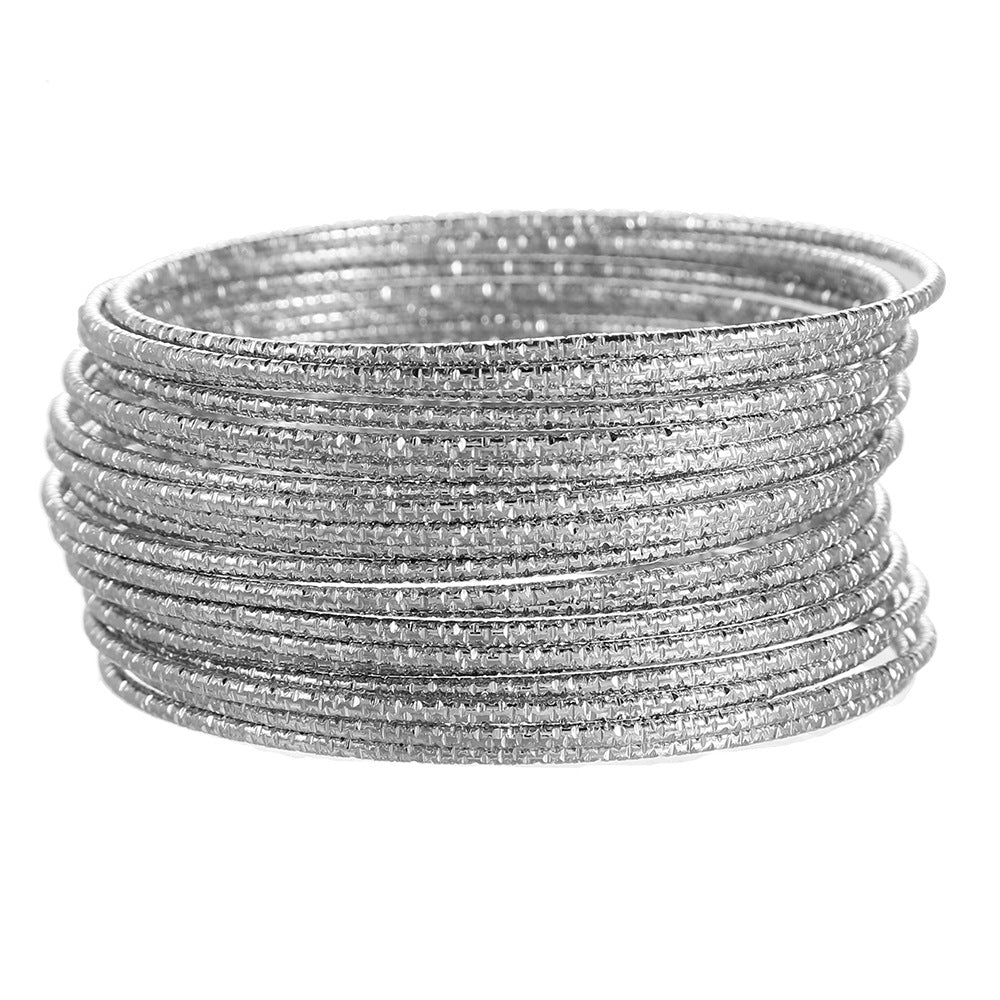 Bohemian Multi-Layer Plated Alloy Bracelet Set for Women