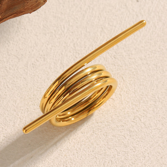 Bracciale da donna in acciaio inossidabile placcato oro 18K dal design geometrico alla moda