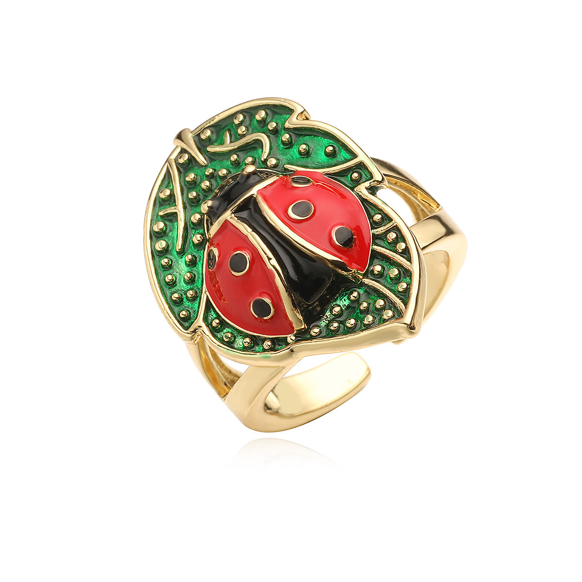 Anello geometrico minimalista in rame placcato oro 18K con zirconi micro-incastonati per donna