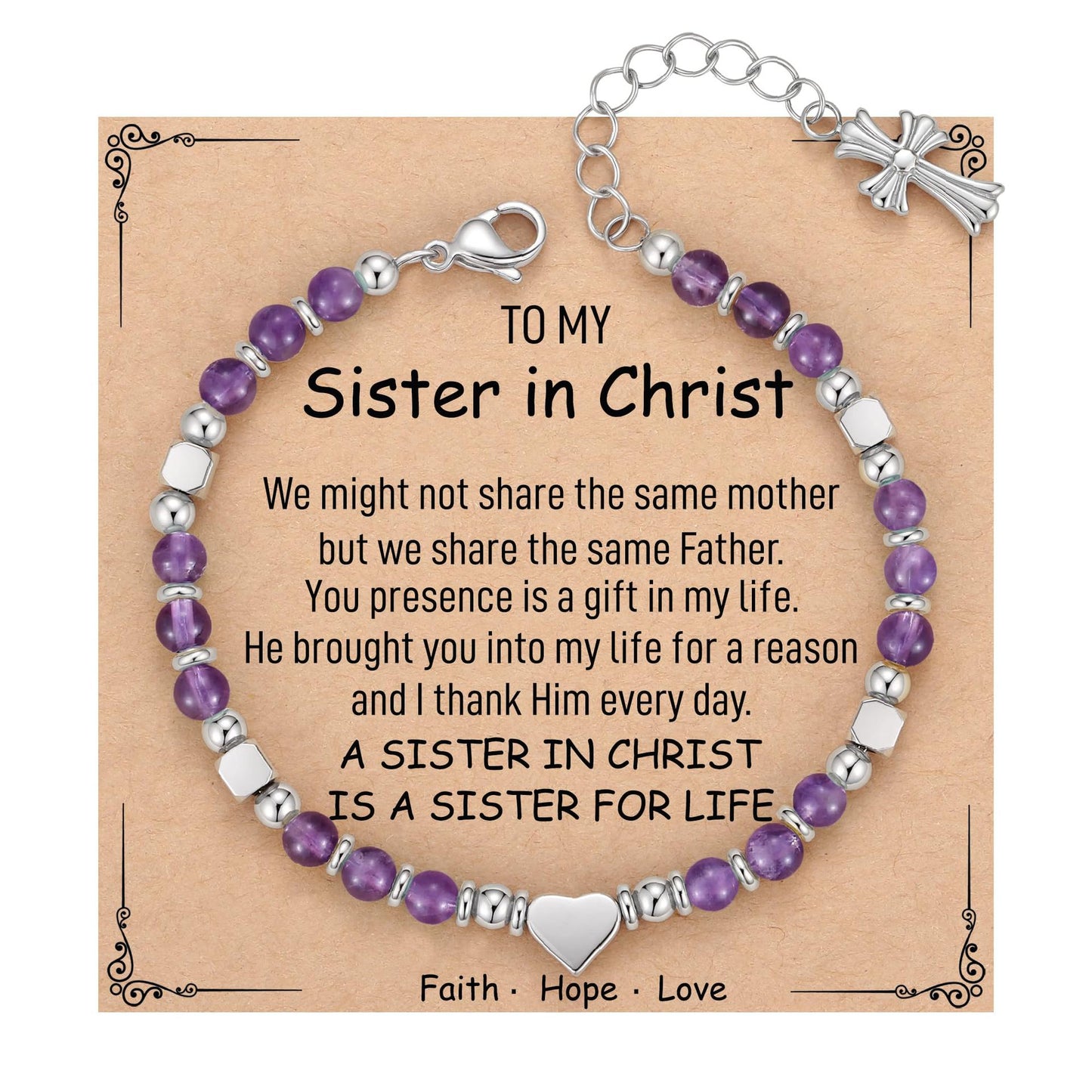 Sweet Heart Cross Stainless Steel Bracelet