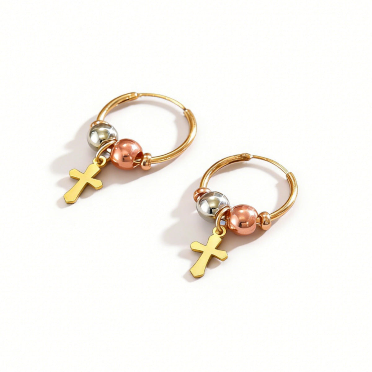 Minimalist Punk Cross Plated Alloy Earrings for Women