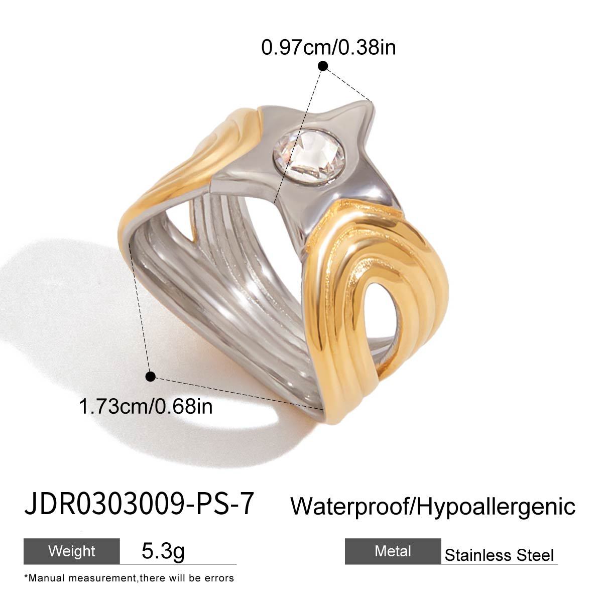 Minimalist Star Stainless Steel Plated Ring for Women